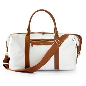Mark and graham duffel bag in white and tan